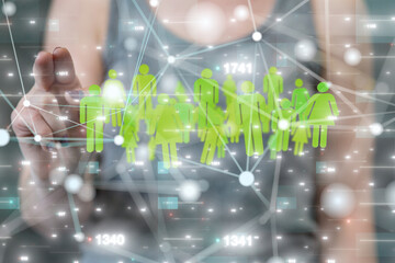 Global network. Blockchain. 3D illustration. Neural networks and artificial intelligence. Abstract