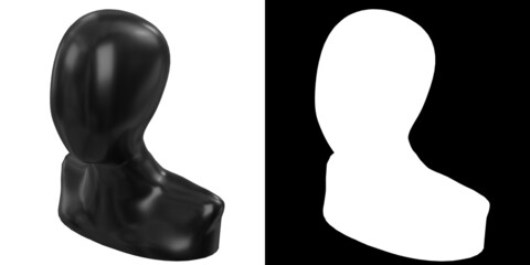 3D rendering illustration of a faceless mannequin head