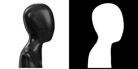 3D rendering illustration of a faceless mannequin head - obrazy, fototapety, plakaty