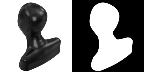 3D rendering illustration of a faceless mannequin head