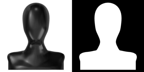 3D rendering illustration of a faceless mannequin head