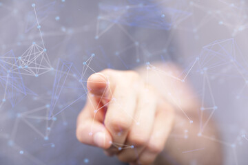 Global world network and telecommunication on earth cryptocurrency and blockchain and IoT