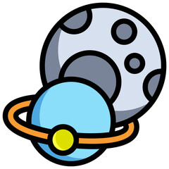 SATURN filled outline icon