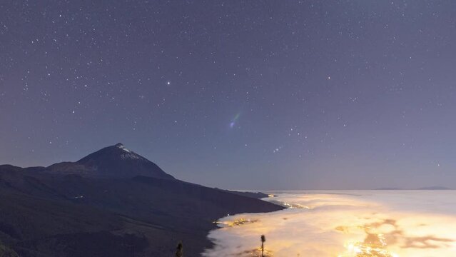 el teide in tenerife canary islands at night