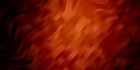 Dark Orange vector texture with curves. - obrazy, fototapety, plakaty