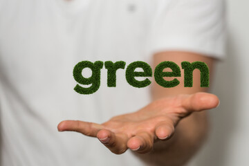 Hands holding green nature business