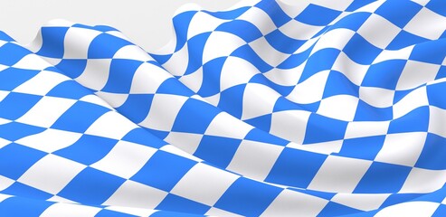 Bavarian flag using as background, 3d rendering panorama