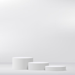 Abstract background with white podium for presentation. Vector