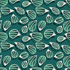 Seamless natural pattern with chaotic abstract leaves