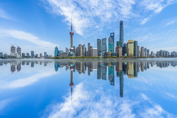 Fototapeta na wymiar Shanghai skyline in sunny day, China.