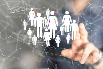 Global network. Blockchain. 3D illustration. Neural networks and artificial intelligence. Abstract