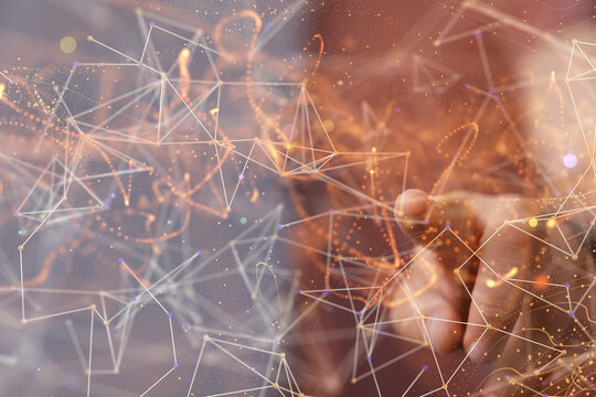 Global world network and telecommunication on earth cryptocurrency and blockchain and IoT