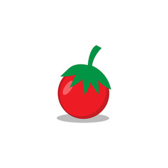 Red tomato logo icon on white background Free Vector