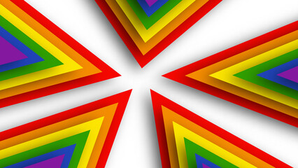 Abstract geometric red, orange, yellow, green, blue and purple lgbt color background. June LGBTQ Historical Pride Month. Background with rainbow color copy space for text. Vector illustration
