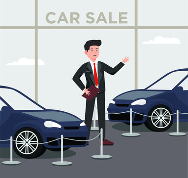 Car dealership Showroom Flat Concept