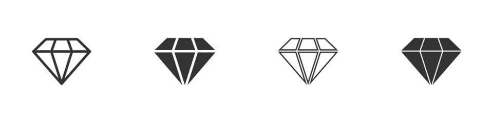 Diamond icons set. Brilliant symbol. Vector illustration.