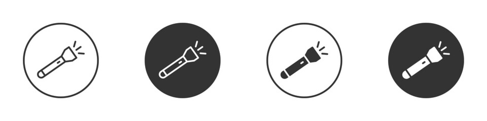 Flashlight icon isolated on white background. Vector illustration.