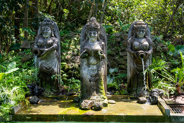 Stutue in Sacred Monkey Forest, Ubud, Bali, Indonesia