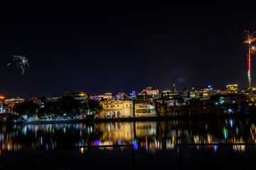 Fototapeta na wymiar Udaipur city lights at night