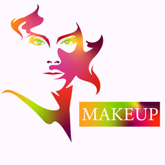 Beautiful young woman face. fashion sketch illustration Premium Vector