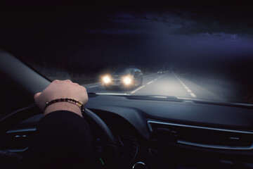 driving car by night