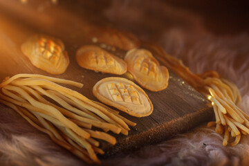 Delicious regional oscypek made of sheep's milk