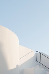 minimalistic building in Santorini, Greece, Cyclades