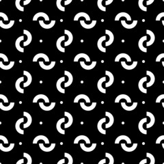 Curves, dots seamless pattern. Curved lines, mini circles print. Ethnic ornament. Folk wallpaper. Tribal motif. Geometrical shapes backdrop. Textile digital paper, abstract background. Vector art