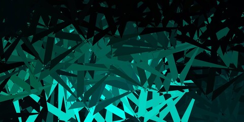Dark blue, green vector template with triangle shapes.