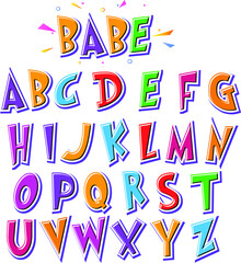 Kids colorful alphabet vector template