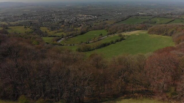 Rising high over Fish Hill on the A44 looking towards the Vale of Evesham