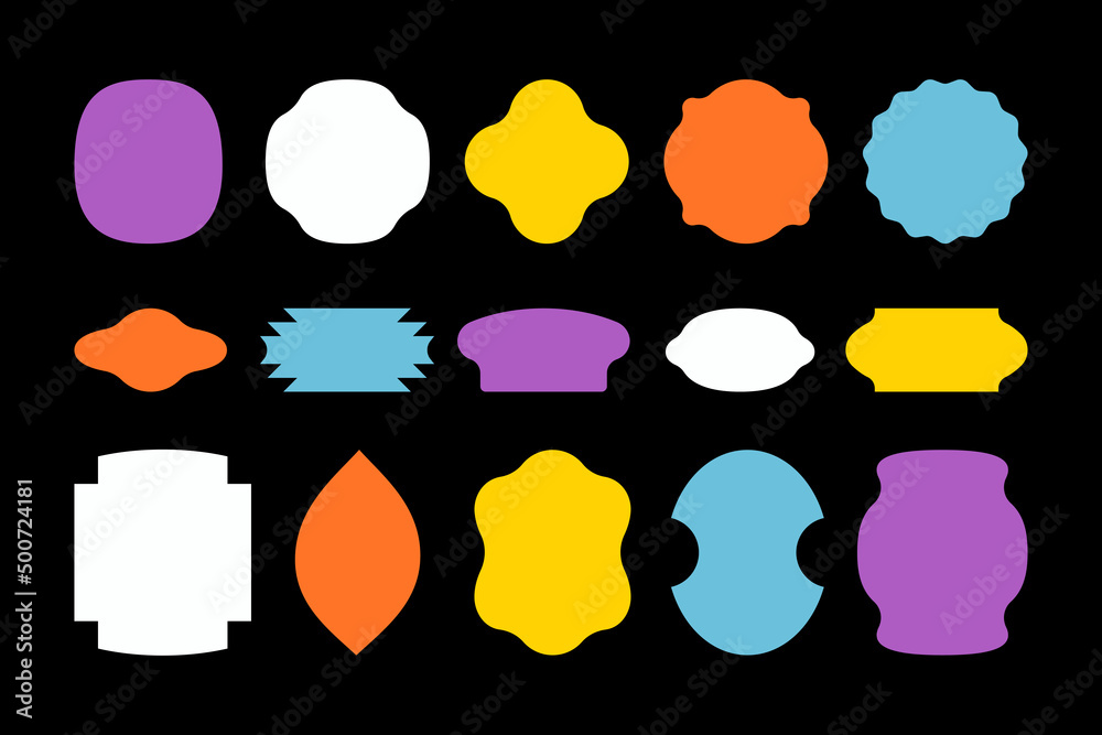 Aufkleber Vector set of design elements, patches and stickers with copy space for text - abstract background elements for branding, packaging, prints and social media posts