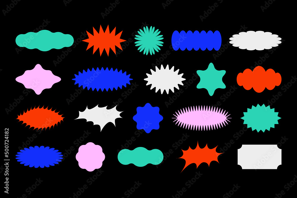 Aufkleber Vector set of design elements, patches and stickers with copy space for text - abstract background elements for branding, packaging, prints and social media posts
