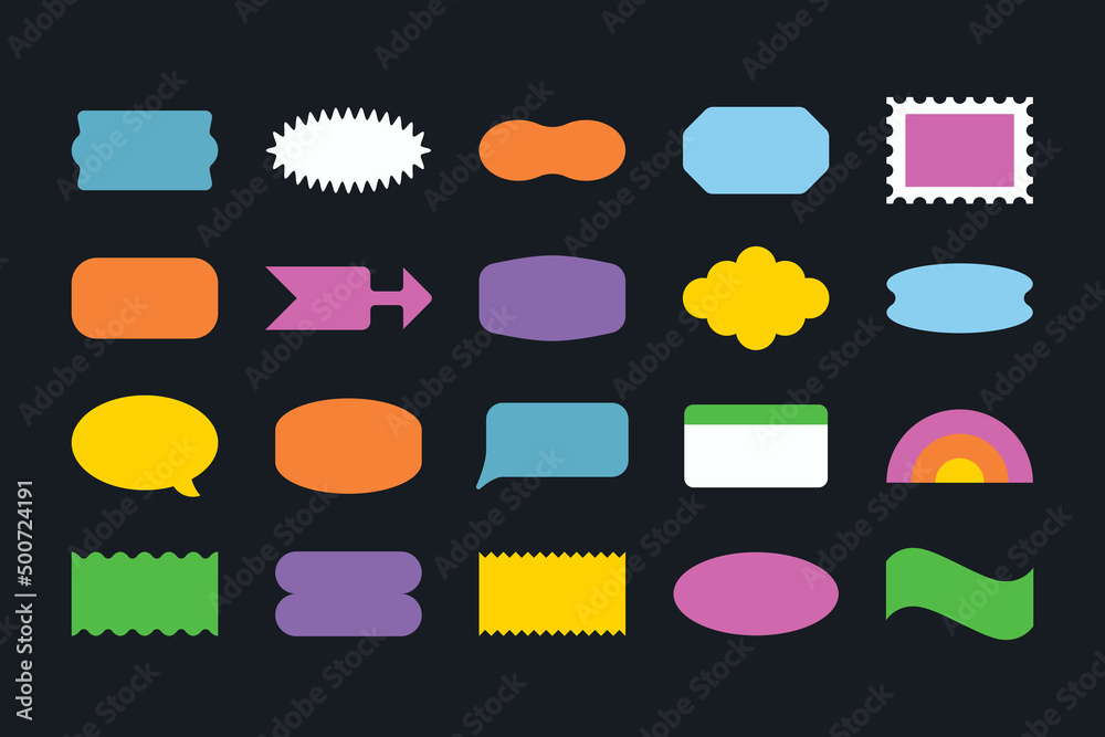 Aufkleber Vector set of design elements, patches and stickers with copy space for text - abstract background elements for branding, packaging, prints and social media posts