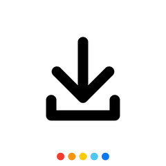 Download symbol, Icon, Vector, Illustration.