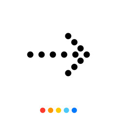 Black dot arrange to right arrow shape, icon, Vector, Illustration.