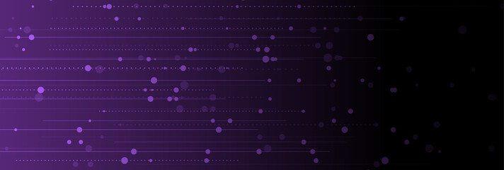 Abstract dark violet geometric background with lines and circles. Vector banner design