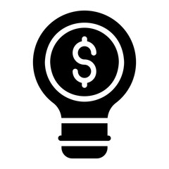 bulb dollar glyph icon