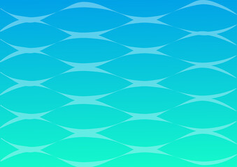 青い背景に白い波の模様。水面反射の幾何学模様。
