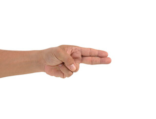 Two fingers on a white background