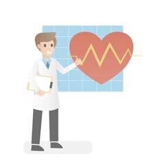Check your heart health risk assess,Cardiovascular disease diagnosis,hypertension treatment, health check up, heart pulse trace, medical service,examine by specialist doctors,Vector illustration.