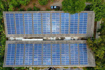 solar panels on a roof , green clean energy concept.