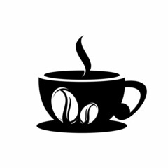 cup of coffee vector, cafe logo	
