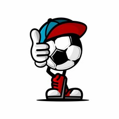 vector illustration of a ball character wearing a hat