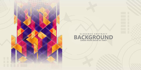 Modern abstract triangle background with combination hipster ornament. Vector Illustration