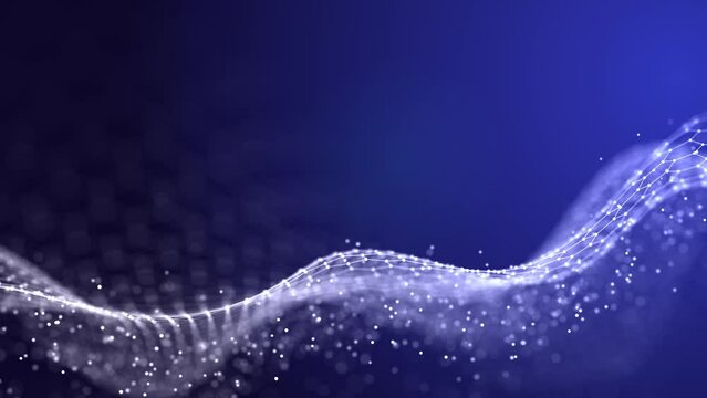 Abstract chain of hexagonal shapes. Data technology background. 3D rendering.