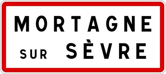 Panneau entrée ville agglomération Mortagne-sur-Sèvre / Town entrance sign Mortagne-sur-Sèvre