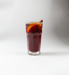 Classic mulled wine cocktail. On a light background.