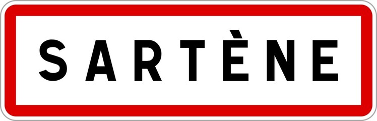 Panneau entrée ville agglomération Sartène / Town entrance sign Sartène