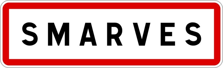 Panneau entrée ville agglomération Smarves / Town entrance sign Smarves